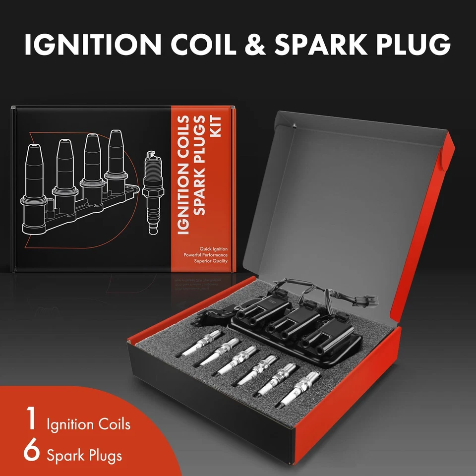 1x Bobina de encendido y 6x Kit de bujías de iridio para Kia Sportage 2005-2010 Hyundai Foto 2 de 4