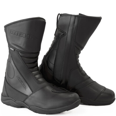 RICHA Nomad Evo Long Motorcycle Boots Black - Rubber Sole