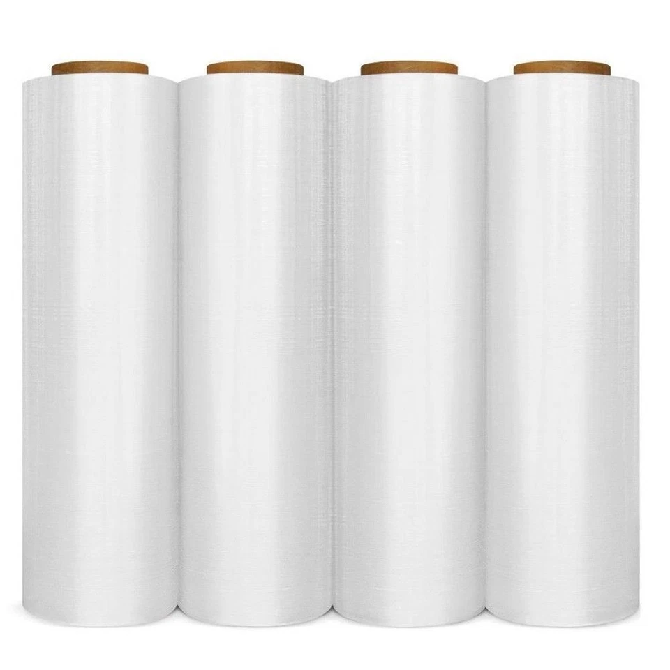4 Rolls Hand Stretch Plastic Film Shrink Pallet Wrap 18" X 1500 FT Heavy Duty