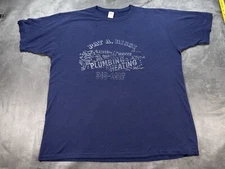 Plumbing and Heating Quality Service Distressed 1980's XL Single Stitch Shirt