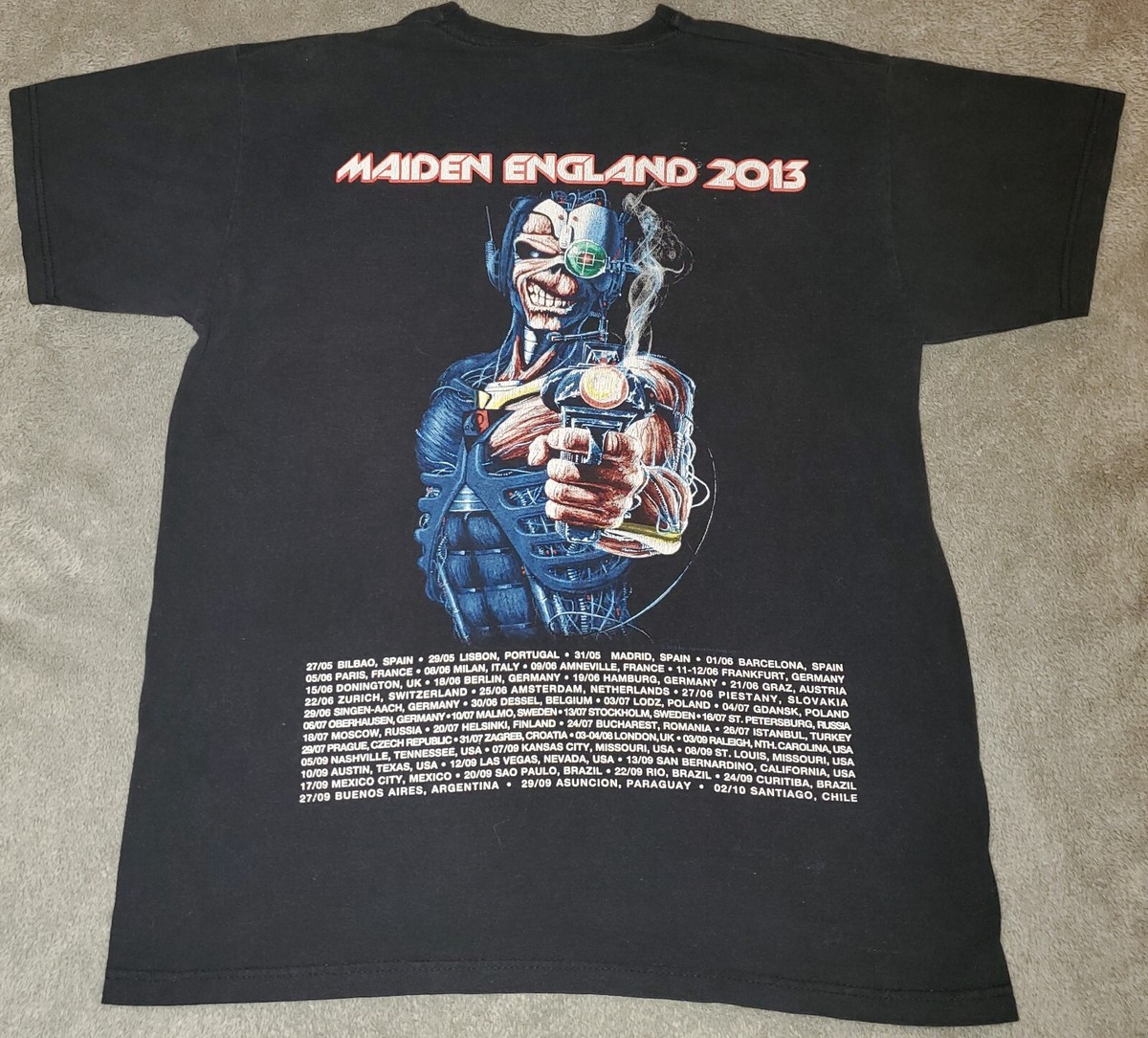 IRON MAIDEN MAIDEN ENGLAND 2013 concert Tour dbl sided t Shirt