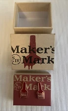 Makers Mark Cufflinks Bourbon Whiskey Brand New in box Rare