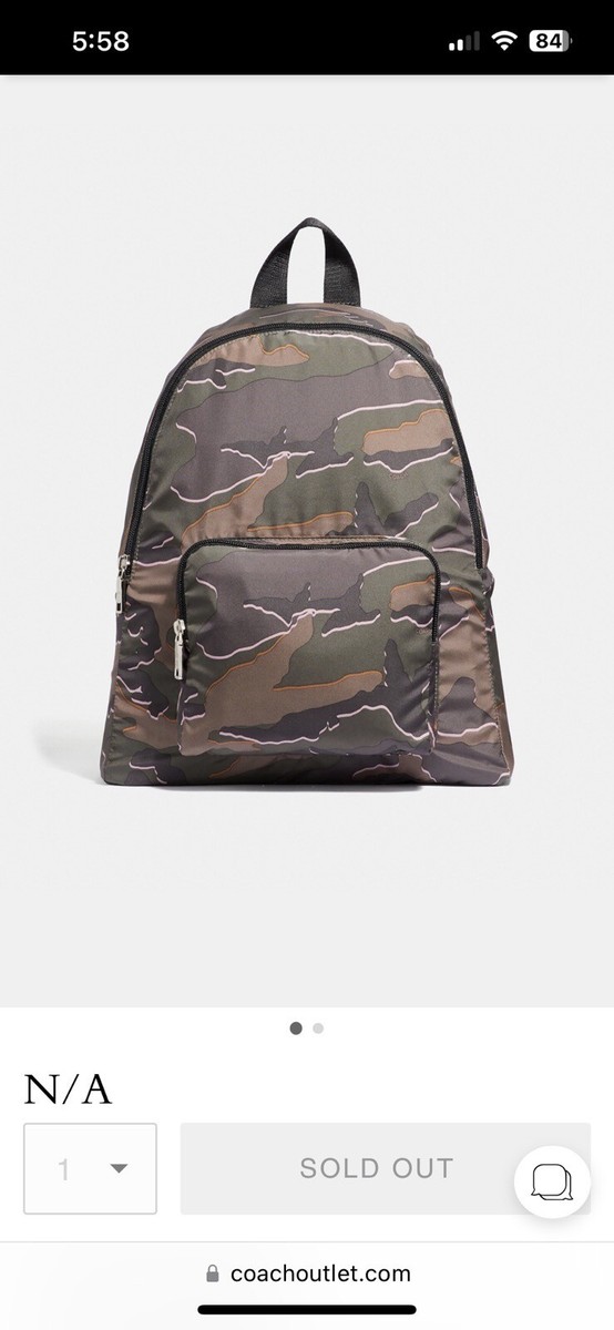Coach Packable Folding Backpack Wild Camo F31450 NWOT Authentic The Freshman Packable RC Backpack – Jack main image 4
