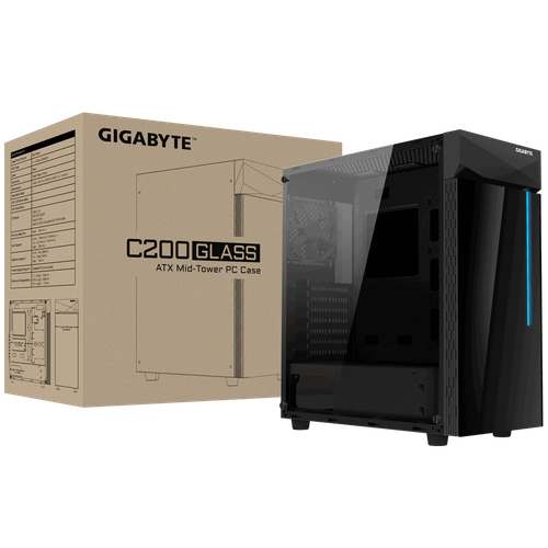 Gigabyte GB-C200G Midi Tower Gaming Gehäuse mit Sichtfenster - Bild 5 von 10