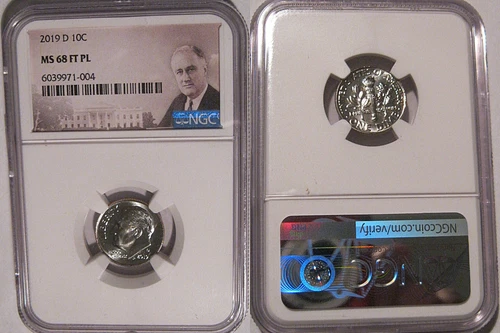 2019 D Roosevelt Dime 10c NGC MS 68 FT PL Full Torch PROOFLIKE