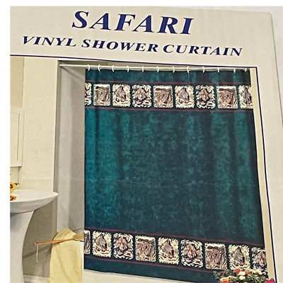 Carnation Home Fashions Safari Shower Curtain 72L x 72W New