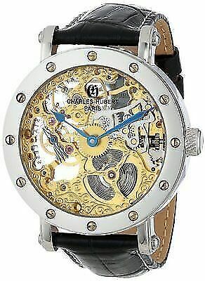 Charles Hubert Ladies Chrome Finish Black Dial Modern Circle  display picture 1