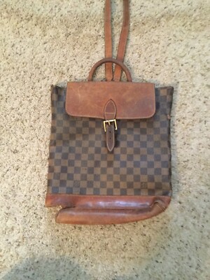 LOUIS VUITTON DAMIER Vintage Centenarie Abene Leather Backpack Purse Handbag Bag