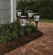Hampton Bay Solar Outdoor LED Landscape Path Light 10 Lumens Bronze-8 Pack