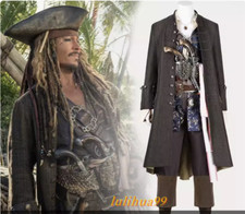 Adult Jack Sparrow Cosplay Costume Pirates of the Caribbean Outfits Halloween