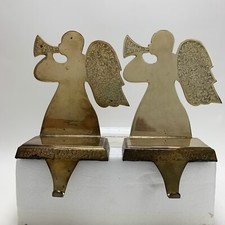 Solid Brass Angel Stocking Hanger Holder Set of 2 Vintage Lord  Taylor India 