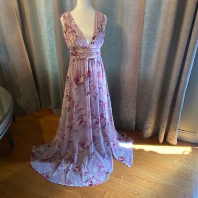 New! Lulu's Garden Meandering Maxi Dress Lavender Floral NWT 21851