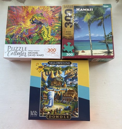 Lot of 3 Jigsaw Puzzles bundle 300 pieces Large pieces