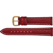 Red Leather Watch Band Calf Padded 20mm Long Men's 15306202 2-Strap EZ Change