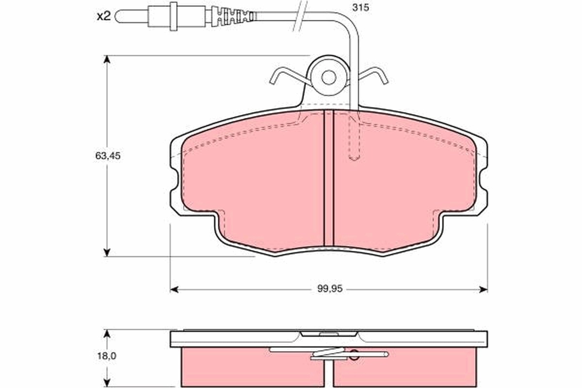 Plaquettes de frein TRW GDB114 pour frein à disque de voiture berline