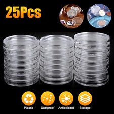 25Pcs 30mm Coin Capsules Storage Holder Case Clear For Collectable Coins