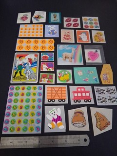Vintage Sticker Lot Scratch Sniff Sandylion Hambly Trend BJ Fuzzy Mixed 80s 90s