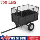 Dump Cart Tow Behind Lawn 750lbs for Lawn Tractor & ATV UTV with Removable Sides