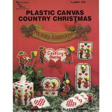 Country Christmas Plastic Canvas Pattern Needlecraft Ala Mode 136
