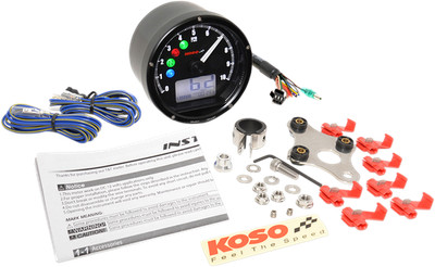Koso Black/Black TNT-01 Electronic Speedometers/Tachometers BA035K00-HD
