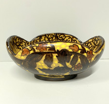 VASO CENTROTAVOLA OVALE CERAMICA MGA ALBISOLA DECORO MOTIVI FLOREALI ART DECO