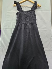 Old Navy Black Smocked Sleeveless Midi Dress Womens Small
