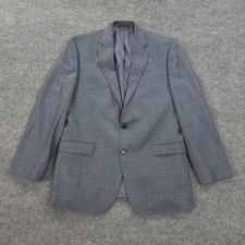 Lauren Ralph Lauren Blazer Mens 42L Gray Plaid Silk Wool Sport Coat Jacket