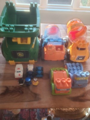 Mega Bloks Lot First Builders Dump Truck, 2 Concrete Trucks, Minifigs, 16lbs