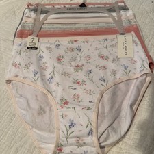 7 Laura Ashley Panties Brief Underwear Lingerie Polyester Spandex Size Large