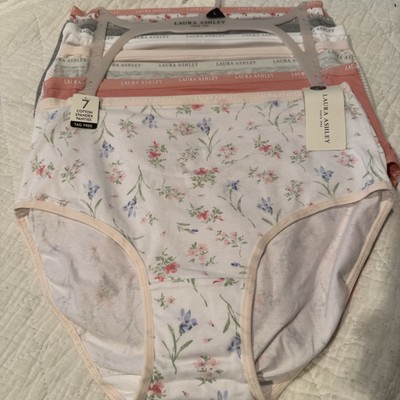 7 Laura Ashley Panties Brief Underwear Lingerie Polyester Spandex Size Large