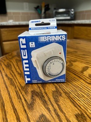 Two (2) Brinks 42-1020 Mechanical Timer Grounded Plug 120V For Indoor Use Only