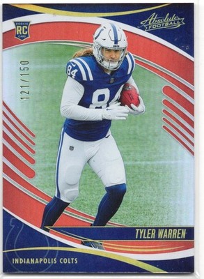2025 Panini Absolute Football #195 TYLER WARREN RC Orange Spectrum /150