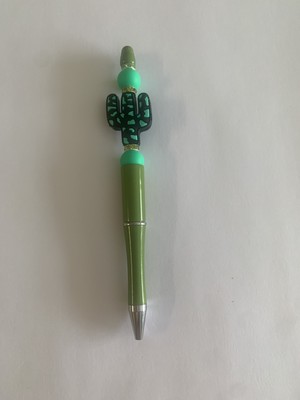 Beaded Ballpoint Pen Cactus Focal Free Ink Refill