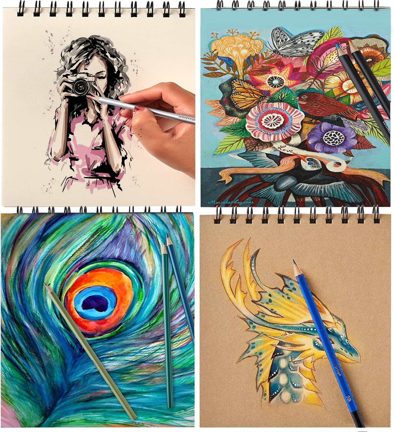 76 Pack Drawing Set Sketching Kit, Pro Art Supplies with 3-Color Sketchbook, Inc