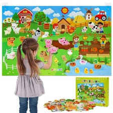Dr.Rapeti Farm Animals Felt 11 inches x 14 x 2 inches, multicolored