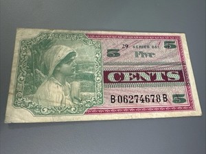 MPC Military Payment Certificate, 5 Cents, Series 661, See Photos 