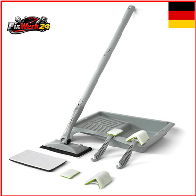 ROLLINGDOG Farbpad Anstreich Set 9 teilig mit Teleskopstangen Ecke Detail Pad