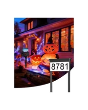 New Upgraded Solar Address Sign,Double Sided Glow House Numbers with Auto On/...