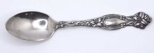 Intrntl Sterling Frontenac Teaspoon 6" Art Nouveau Floral No Monogram Vintage