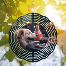 Elegant Metal Hanging Wind Spinners & Chimes - Artistic Circular Design 