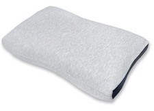 Cuscino buccia di grano saraceno, regolabile in altezza, rigido, grigio, 33x55x8-10cm, grande, largo