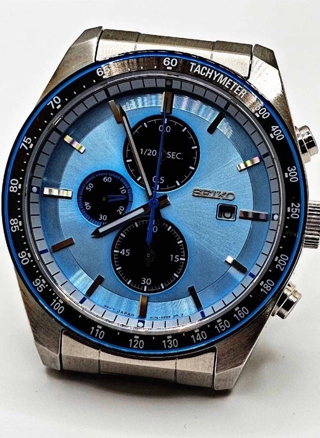 Seiko Solar Chronograph Watches for sale - eBay