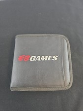 Vintage Black Canvas Traim Faux Leather EB Games CD Disc Dvd Protector Carrier