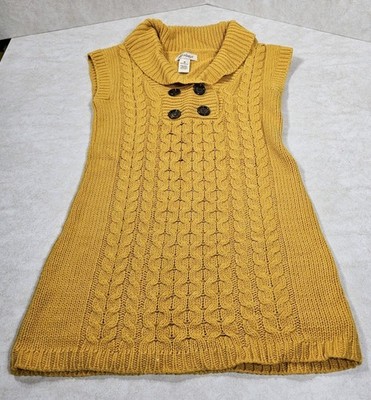 J.J. Always RN 81867 Teen Junior Medium Mustard Yellow Knit Sleeveless Top Dress