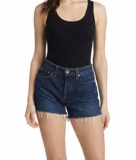 Rag Bone Womens Shorts Size 26 Dre Low Rise Relaxed Fit Cambria Blue Raw Hem