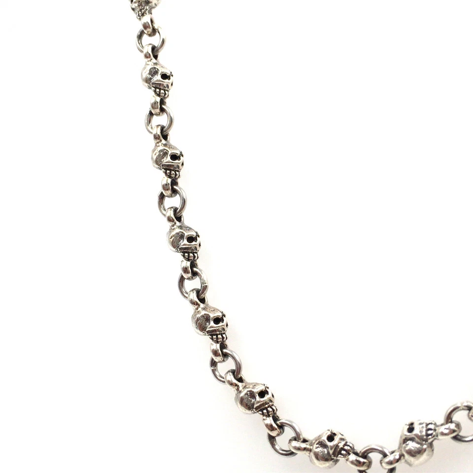 52 cm teschio teschio catena argento 925 collana 4,6 mm uomo gioielli massiccio - Immagine 3 di 4