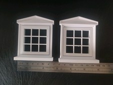 2x Window Frame 67x80mm Dolls House Miniature DIY Fixture & Fittings 1:12 Scale