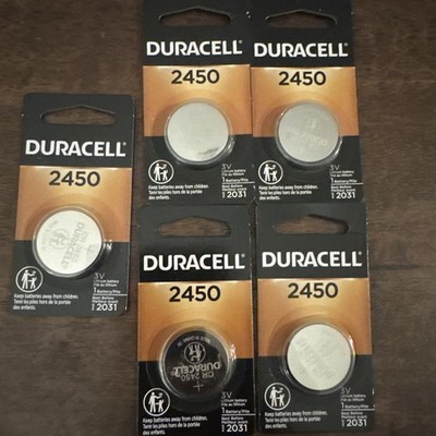 Duracell Lithium Battery Security 3 Volt DL2450B CR2450 Lot of 5 BB 3/2031 