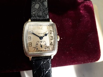 Vintage Elgin Art Deco 2-tone model E-12 men's watch working