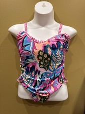 BATHING SUIT W/Bag 2X LARGE GROOVY PRINT STRAPPY BACK